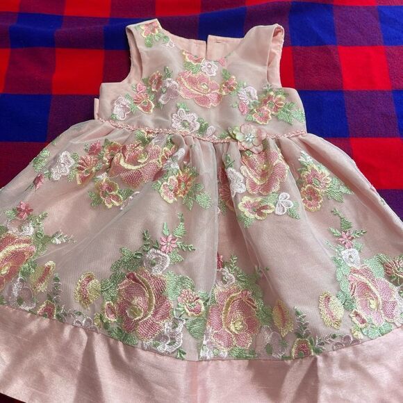 Laura Ashley London Girls Pink Embroidered Floral Dress Size 2T - Picture 4 of 12
